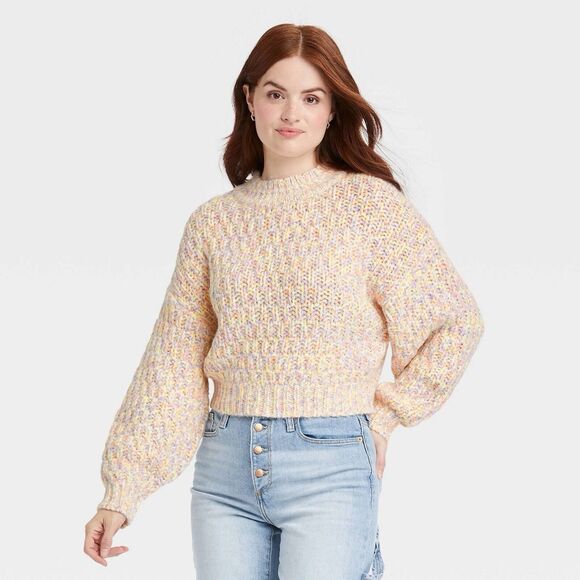 Universal Thread Women's Crewneck Pullover Sweater Multicolor Knit Size Medium - Picture 1 of 5
